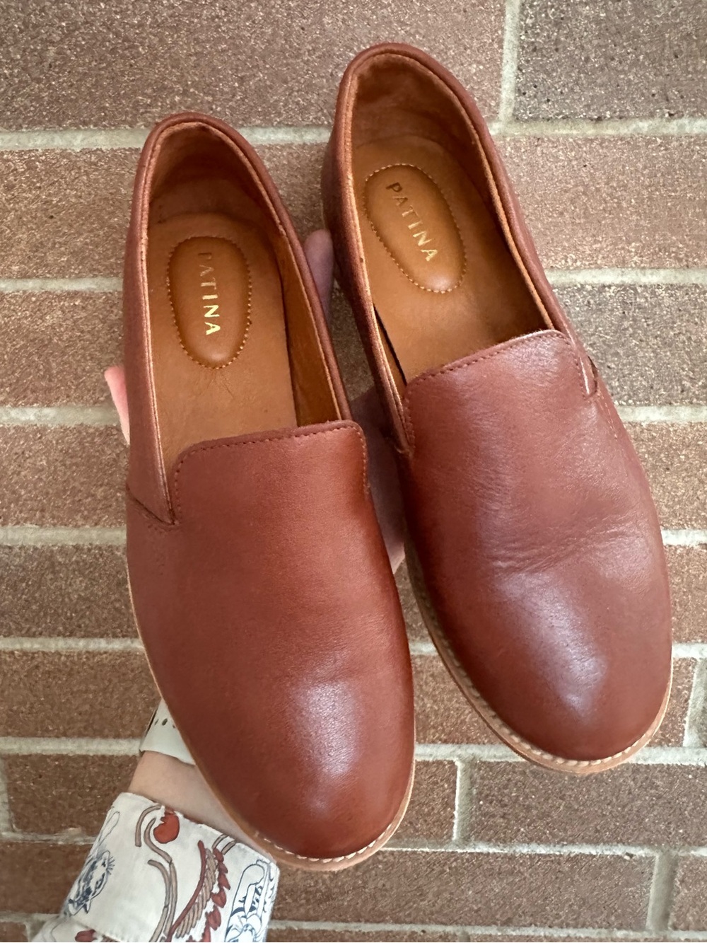Patina (by Portland Leather) cognac leather flat loafers